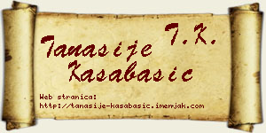 Tanasije Kasabašić vizit kartica